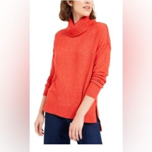 Bella Tilley X lll Red Long Sleeve Turtleneck Inside Out Style Sweater
